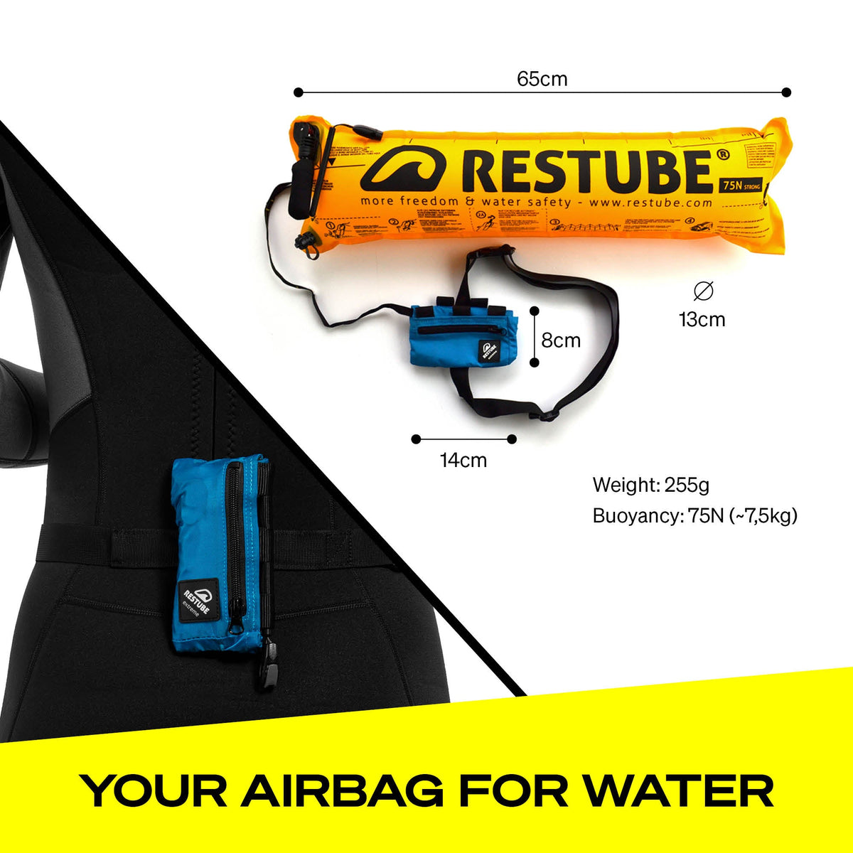 RESTUBE EXTREME features - integrated whistle harness attachment RESTUBE READY direct clip Philippines