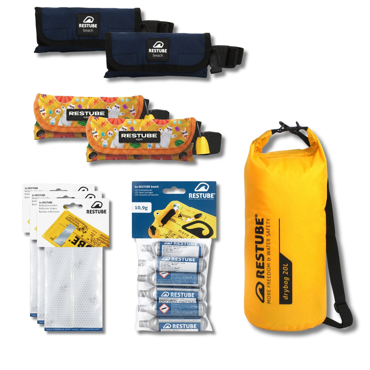 RESTUBE BEACH Family Set with 2 KIDS buoys - family bundle for 2 children Philippines