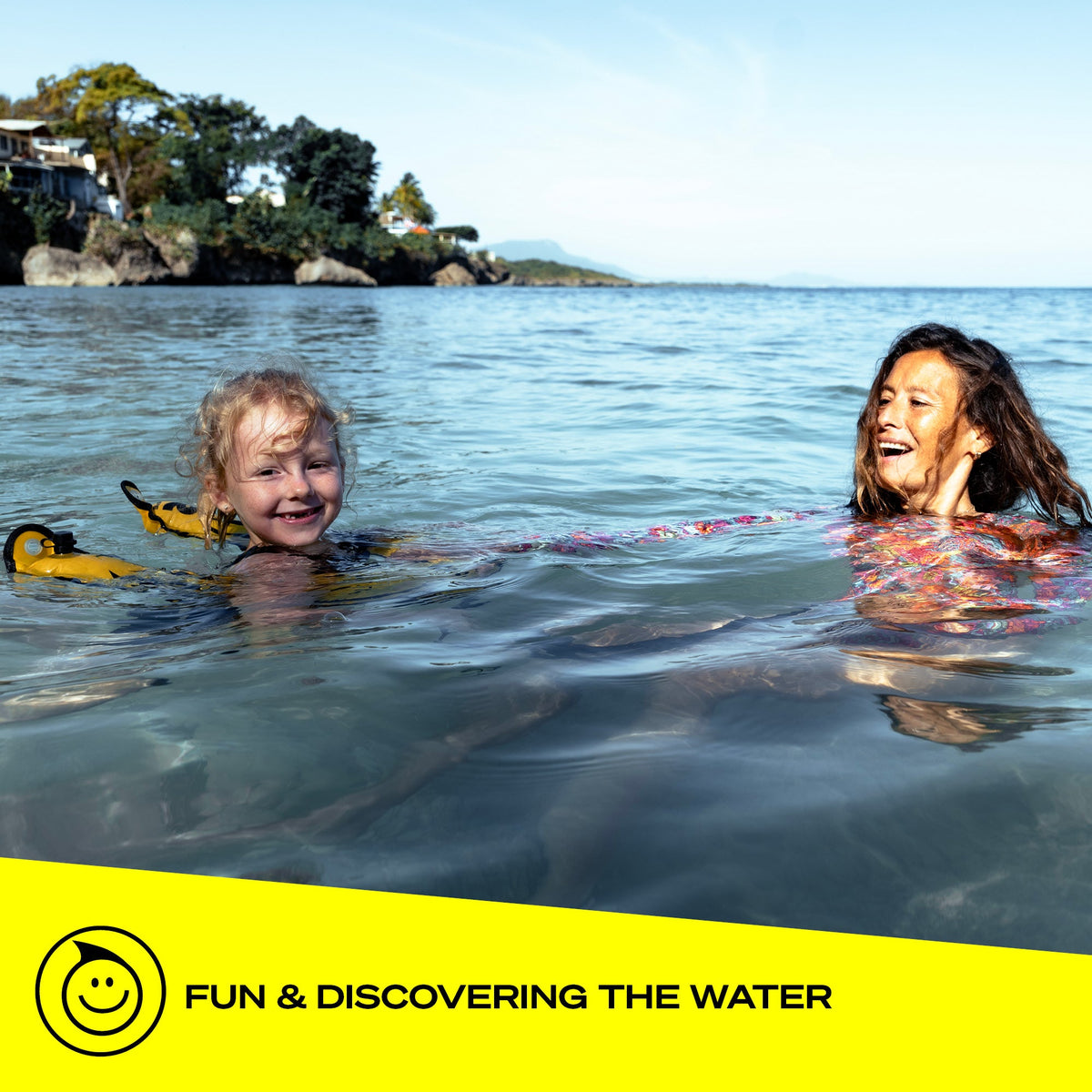 JELLY swim buoy product shot angle 5 - Float Crew inflatable kids water buddy belt and leash