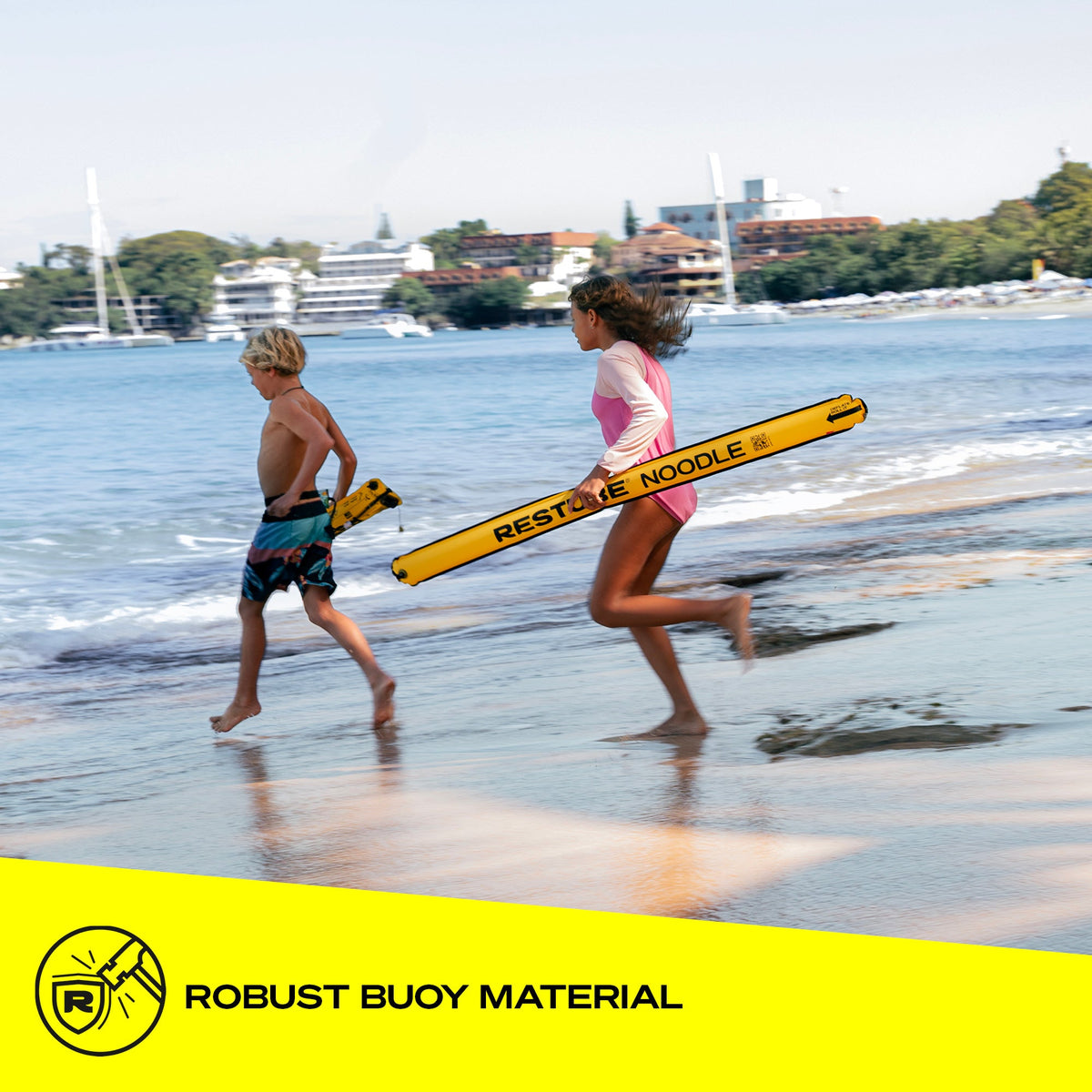RESTUBE POOL NOODLE product shot angle 4 – 155cm yellow inflatable pool noodle Philippines