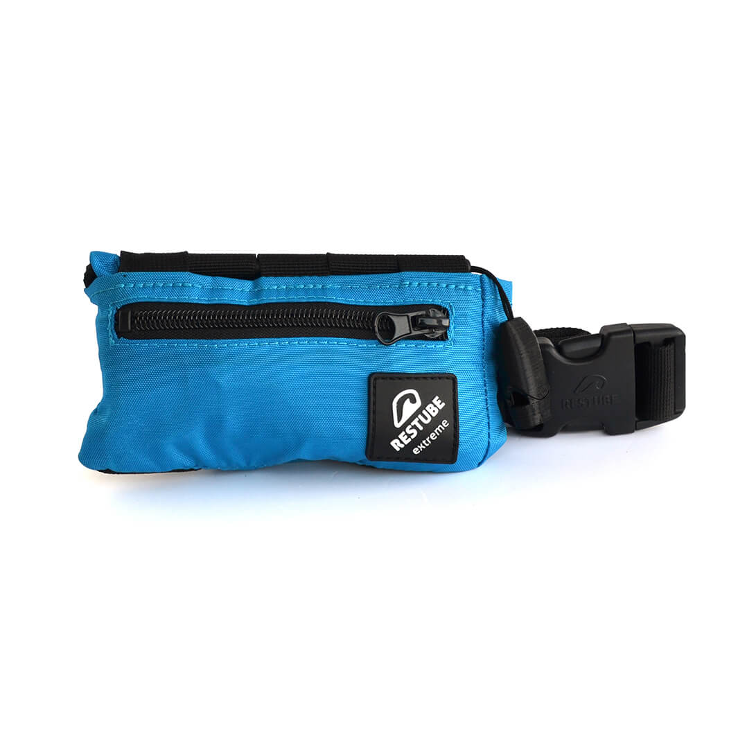 RESTUBE EXTREME azure blue packed in pouch - compact safety buoy for kitesurf harness Philippines