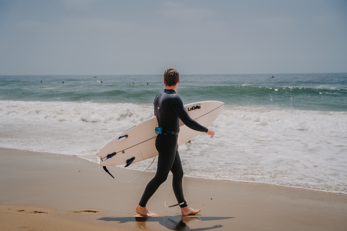 Person watching waves from the beach