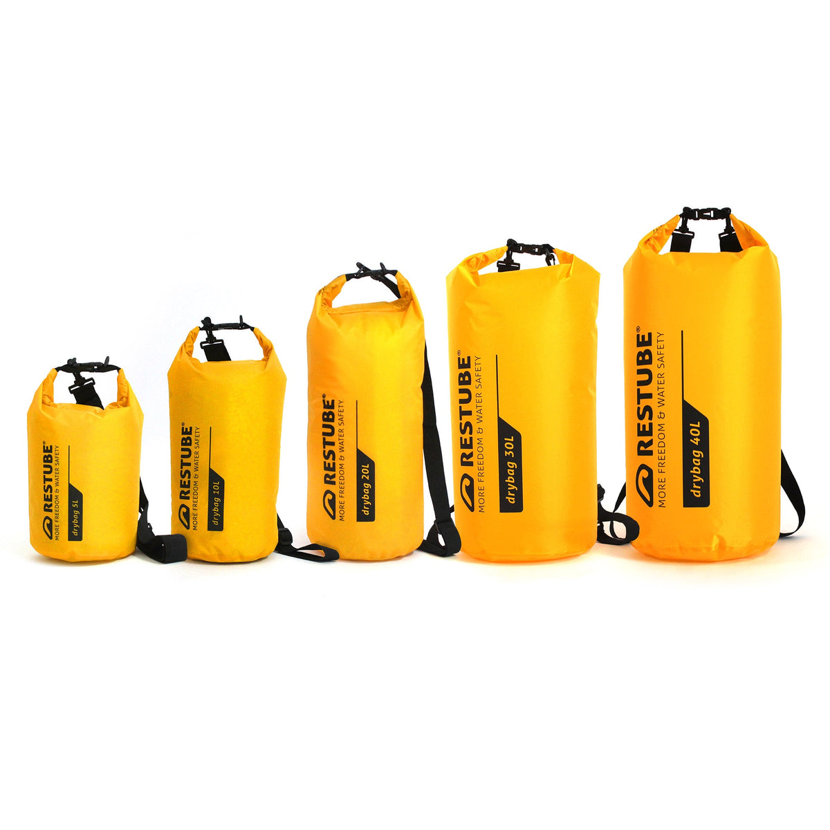 RESTUBE DRYBAG all 5 sizes in yellow 5L 10L 20L 30L 40L lineup Philippines