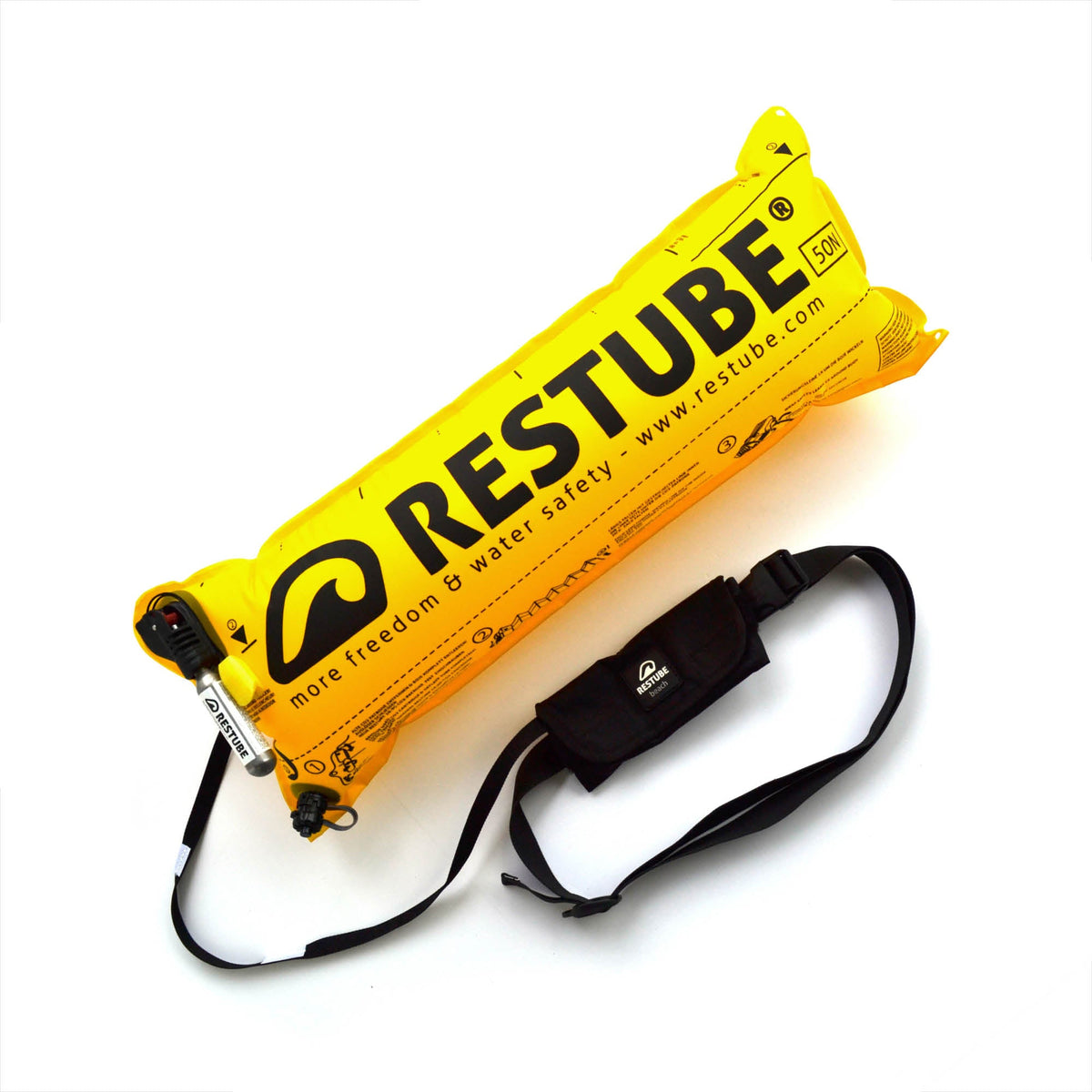RESTUBE BEACH jet black main product shot - sleek black compact safety buoy Philippines