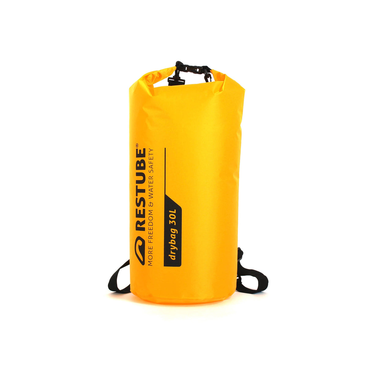 RESTUBE DRYBAG 30L yellow with dual shoulder straps front view - large waterproof bag Philippines