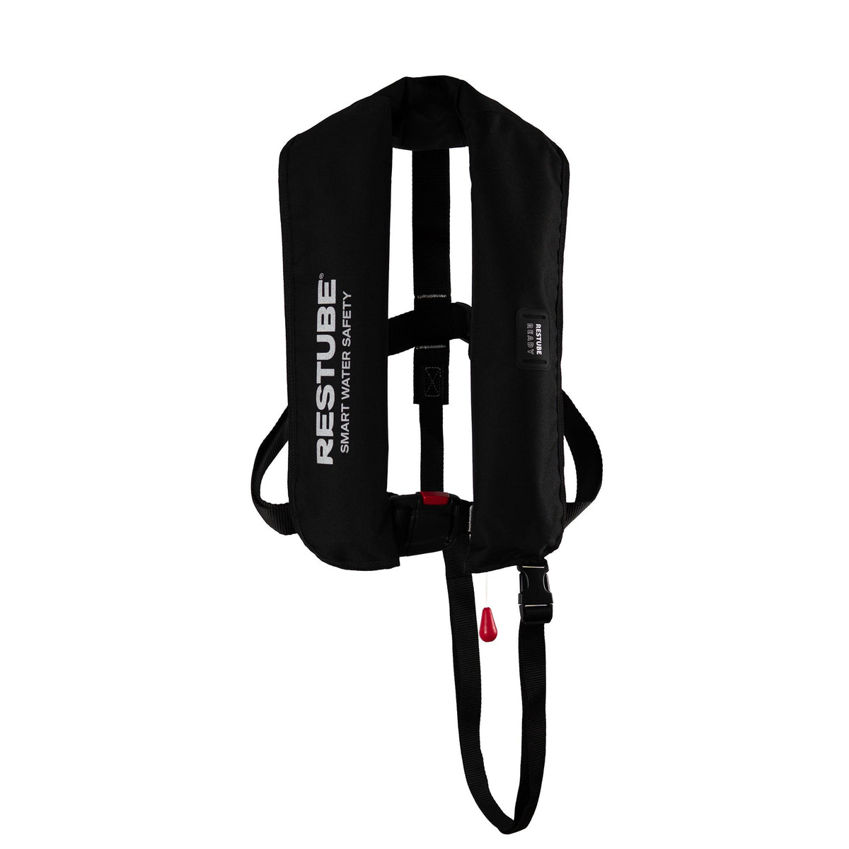 RESTUBE Lifejacket BOAT front view black with plastic buckle waistbelt system for kayaking canoeing motorboating Philippines