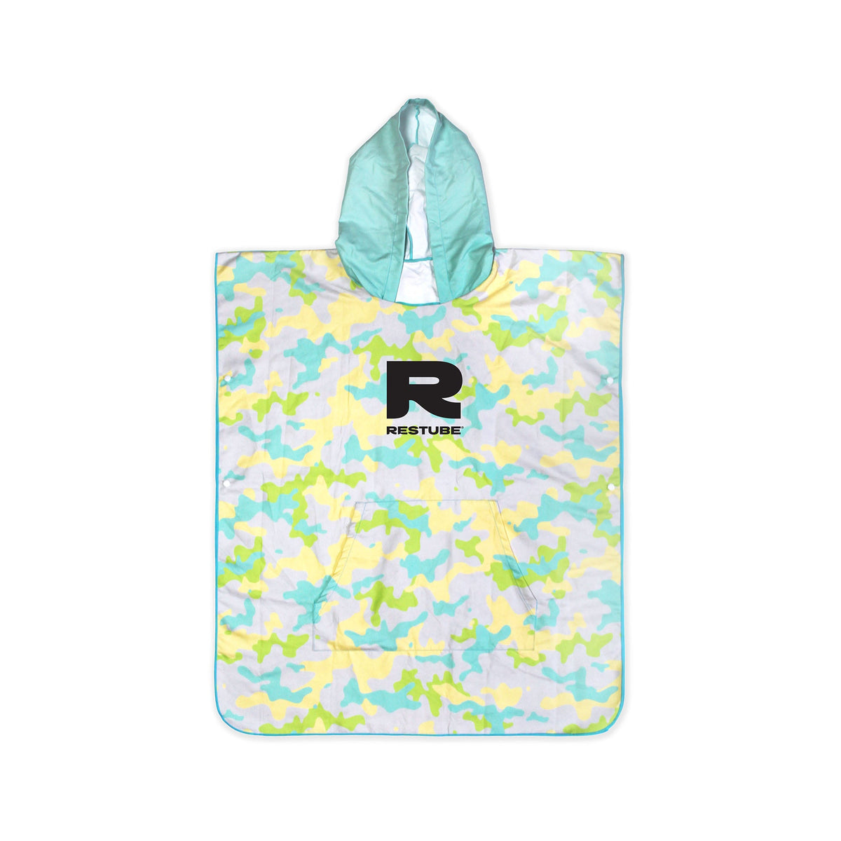 RESTUBE PONCHO KIDS green yellow camo hooded beach poncho main product shot Philippines